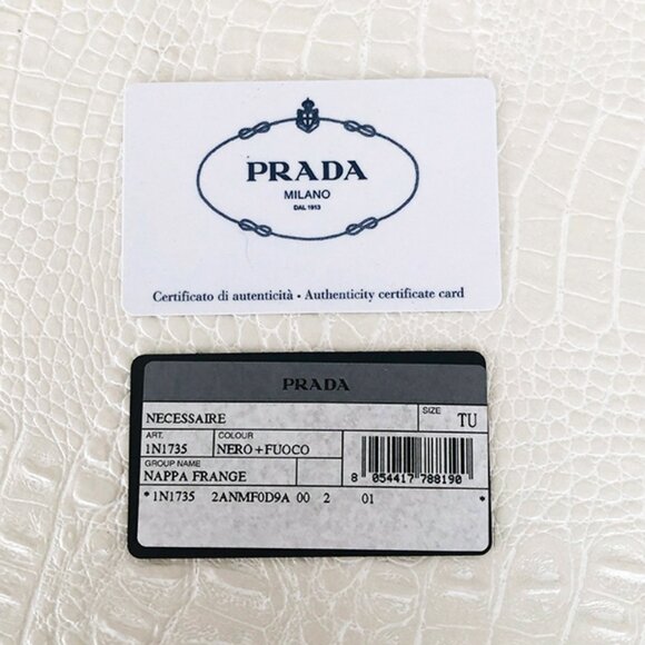 RARE, AUTHENTIC Black & Red Prada Fringe Leather Wristlet NWT - Picture 8 of 9